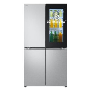 LG GMV960MBDE Multidoor InstaView Frigorifero Side by Side 4 Porte Total No Frost Classe E Altezza 179 cm 666 Litri Wi-Fi Cassetti con selettore umidità Finitura Silver Metal Sorbet
