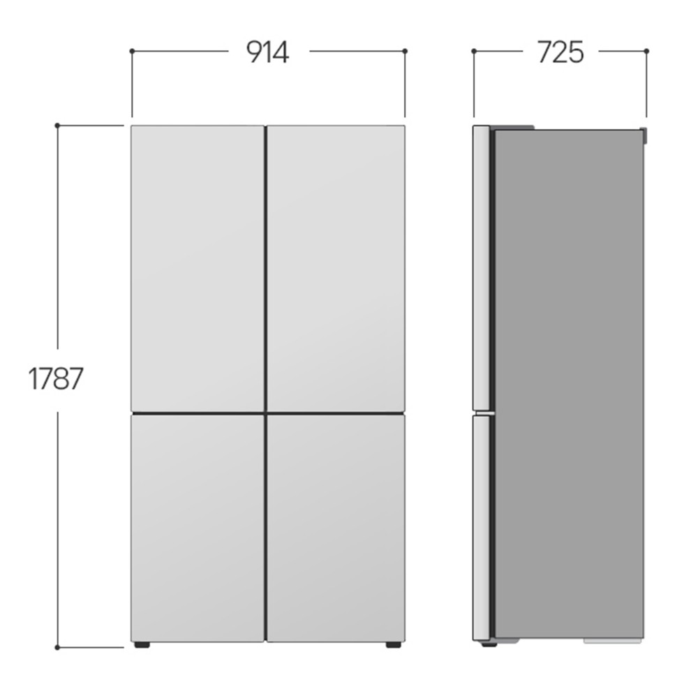 LG GMV960MBDE Multidoor InstaView Frigorifero Side by Side 4 Porte Total No Frost Classe E Altezza 179 cm 666 Litri Wi-Fi Cassetti con selettore umidità Finitura Silver Metal Sorbet - immagine 3