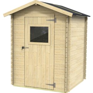 Casetta in legno flavia 146x132 con porta singola finestrata