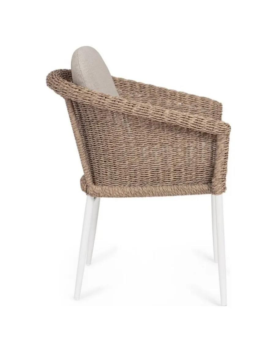 bizzotto 0663762 OCEANA Sedia con struttura e gambe in alluminio, seduta rivestita in fibra sintetica e cuscini - immagine 3