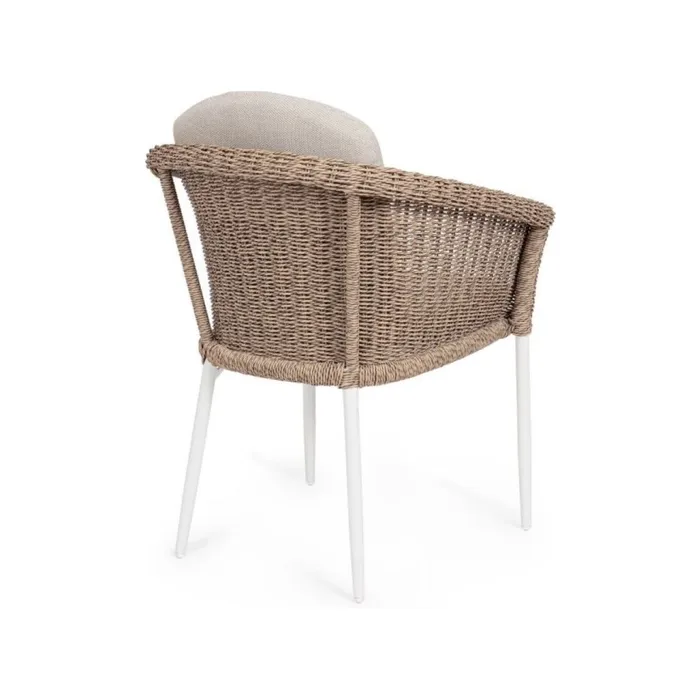 bizzotto 0663762 OCEANA Sedia con struttura e gambe in alluminio, seduta rivestita in fibra sintetica e cuscini - immagine 4