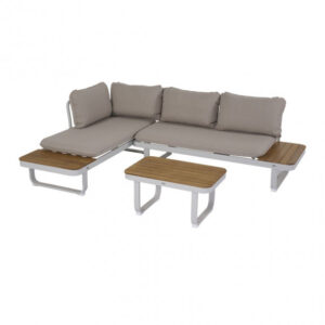 SALOTTO ANGOLARE IN ALLUMINIO CON INSERTI IN CUSCINO