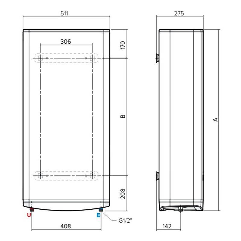 Scaldabagno Elettrico Ariston VELIS PRO 80 Litri a parete - immagine 5