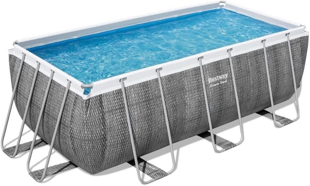 Set piscina grigio scuro da 412x201x122 cm