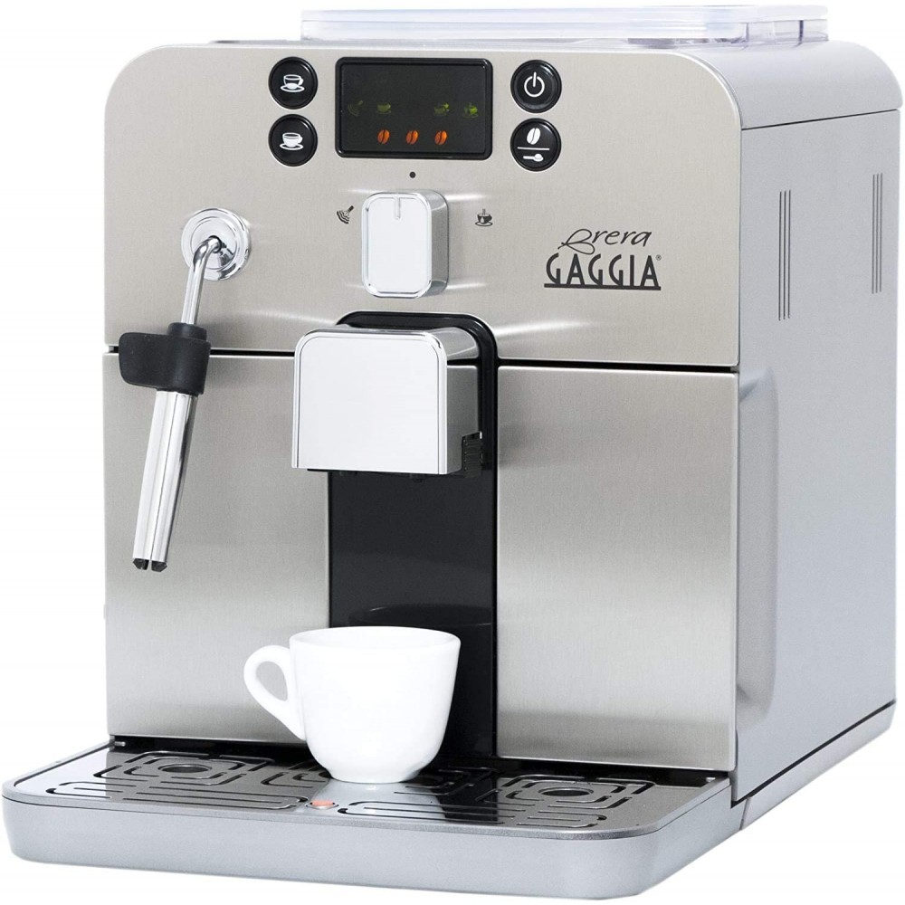 Macchina Caffè Automatica Espresso con Macinacaffè ed Erogatore di Vapore Caffè in Grani colore Argento Gaggia Brera RI9305/01