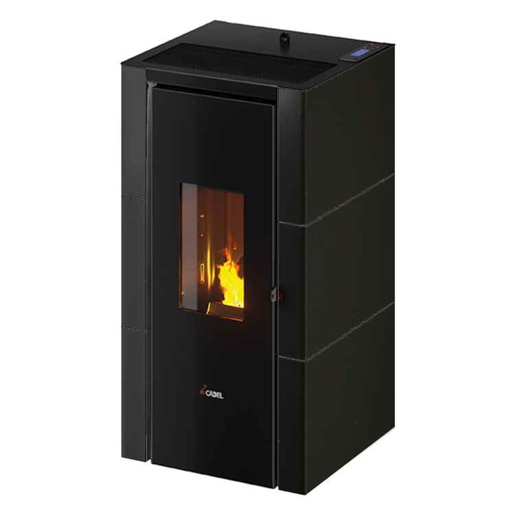 Stufa a pellet CADEL Cristal 7 kW antracite ad aria con wifi