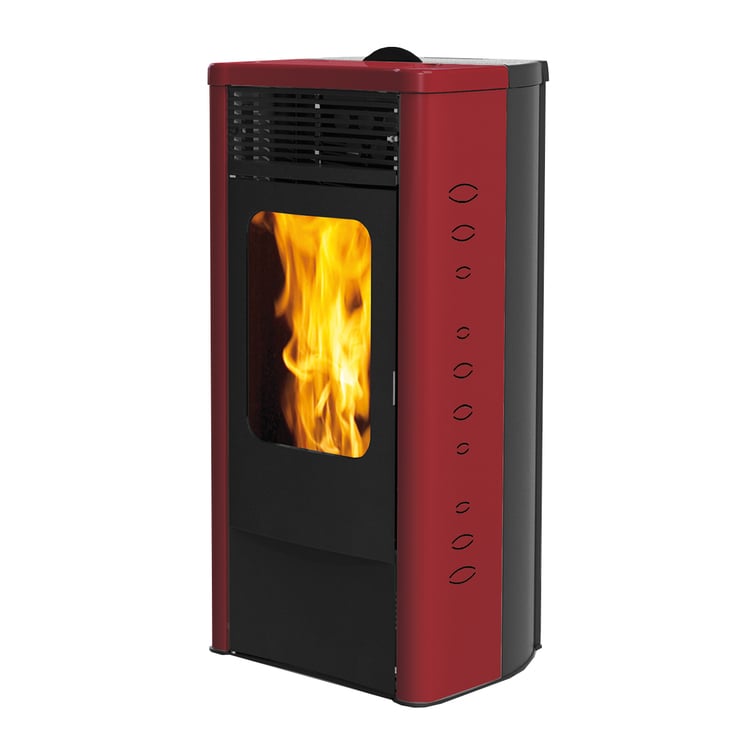 Stufa a pellet Italiana Camini Dida2 Plus 13 kW ad aria canalizzabile bordeauxm